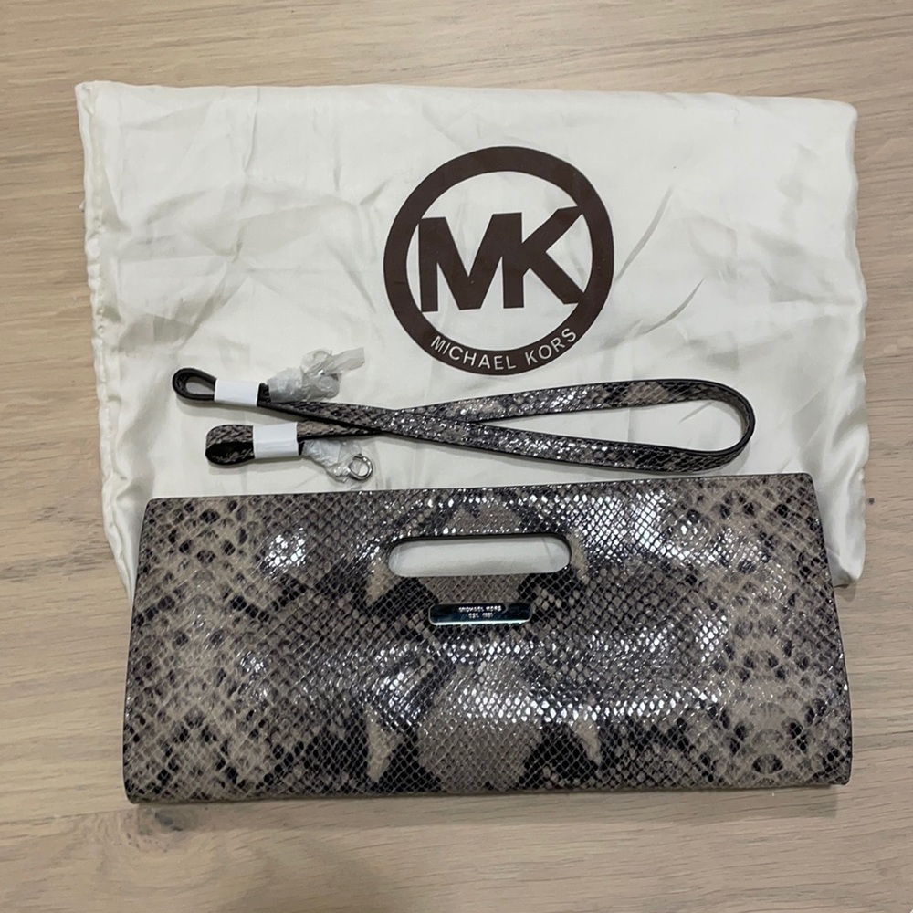 Michael Kors faux snake clutch